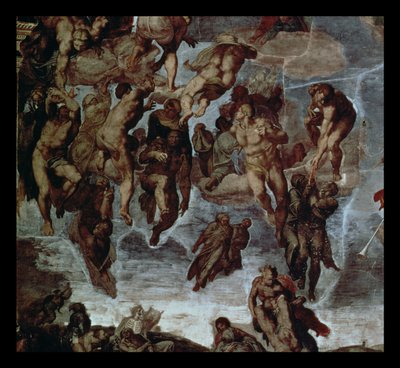 Die Gerechten, die in den Himmel gezogen werden (Detail) von Michelangelo Buonarroti